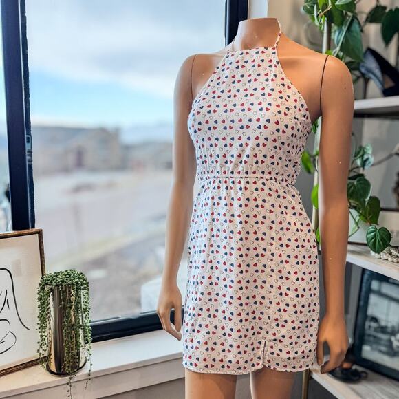 Rachel Halter Heart Print Waisted Mini Dress by Miami for Francesca’s, Small - Picture 3 of 10